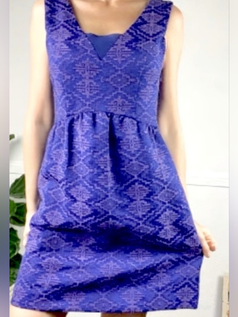 Anthropologie Maeve Averie Aztec Brocade fit-and-flare Mini Length dress Size 4